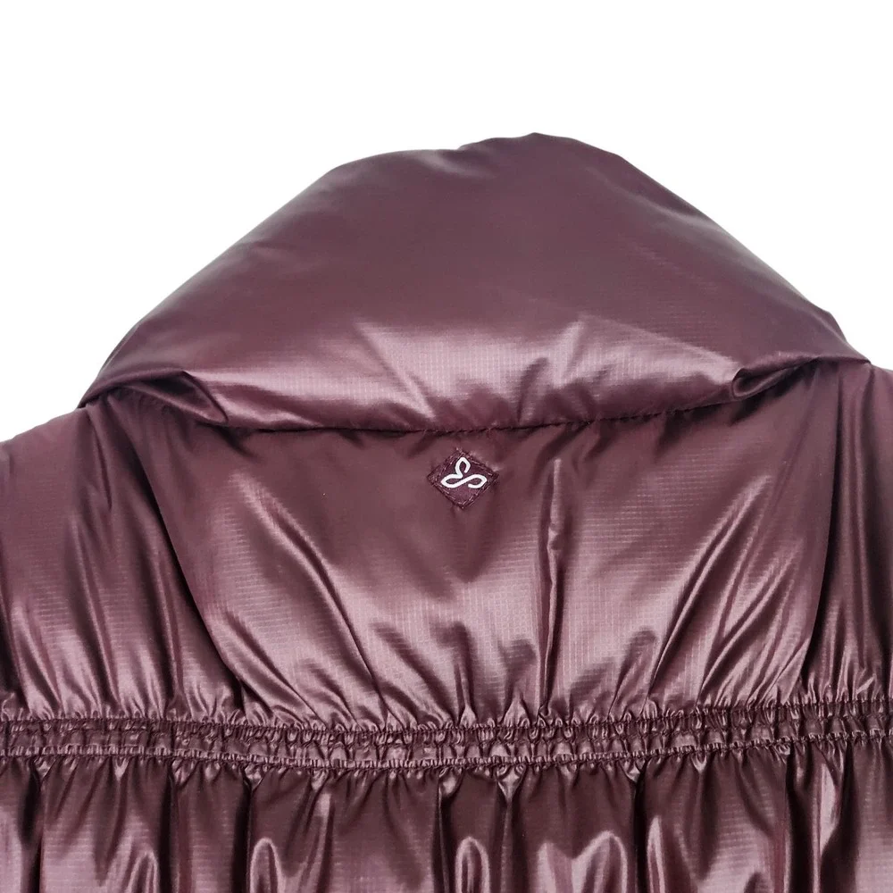 PrAna Milly Vest Womens Small Quilted Down Puffer High Collar Zip‎ Pockets